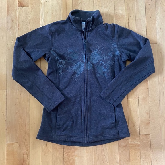 Helly Hansen Jackets & Blazers - Helly Hansen Charcoal Gray Floral Softshell Fleece Lined Jacket